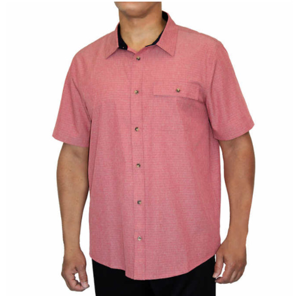 Avalanche Men's Performance Short Sleeve Woven Shirt Campfire Red Size Small NWT - Picture 1 of 6